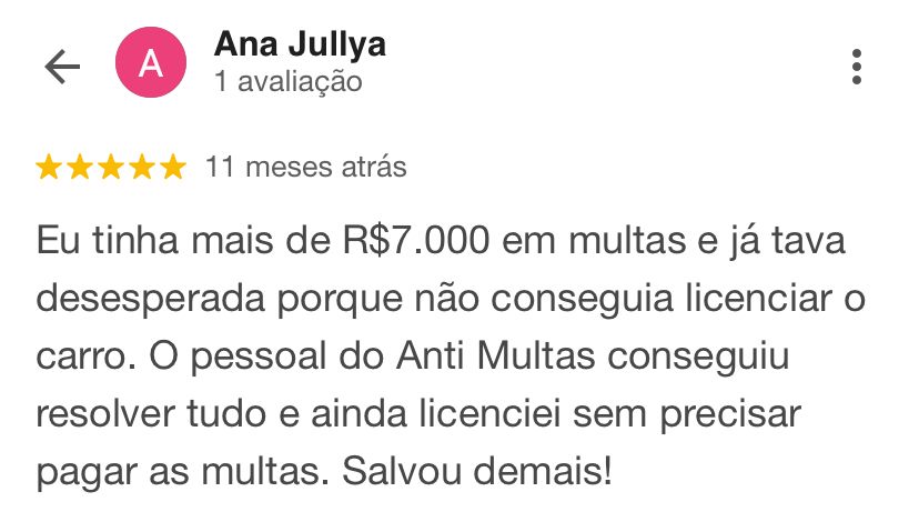 Avaliação de cliente