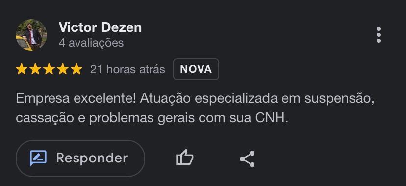 Avaliação de cliente