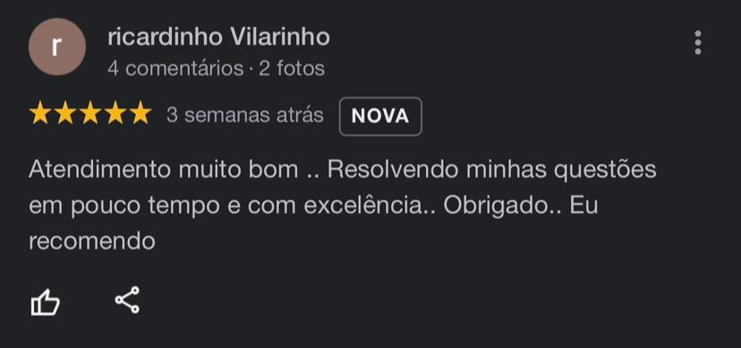 Avaliação de cliente